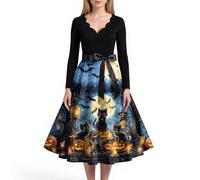Vestido Bruja Mujer Azul cielo Scary Disfraz de Haloween Vampiresa Traje Medieval Vestidos Halloween Mujer de Vampiro Ghostface Terror Bruja Hechicera Disfraz Halloween Azul cielo 4XL
