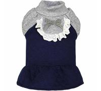 Vestido cálido para perros "Ofelia" de GogiPet, azul con volantes