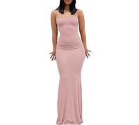 Vestido Cami Bodycon para mujer, vestido casual básico liso, vestido largo con tirantes de espagueti, vestido de influencer de TikTok, XS