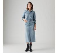 Vestido camisero entallado vaquero Mujer Talla 25 US (34/36). Color Azul