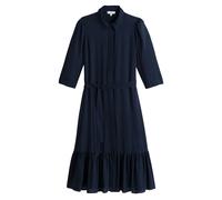 Vestido camisero largo, bajo con volante Mujer Talla 34. Color Azul