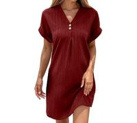 Vestido Camisero sin Espalda de Color Liso para Mujer Casual Elegante Coctel Entallado Manga Larga Cuello y Diseño Fluido Vestido Corto de Fiesta con Cuello en V