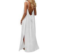 Vestido Camisero sin Espalda de Color Liso para Mujer, Vestidos Camisero Informal sin Espalda, Vestido de casa sin Espaldas