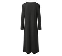 Vestido casual bronceado otoño e invierno ropa de mujer color sólido costura lateral bolsillo recto dobladillo curvado vestido suelto talla grande vestidos de verano, New2-grey, XXL