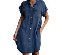 Vestido Casual De Verano para Mujer Vestido De Cintura Alta De Mangas Cortas Mujeres Casual Verano Vestidos Moda Gasa Cuello en V Magas Cortas Estampado Floral Vacaciones