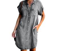 Vestido Casual De Verano para Mujer Vestido De Cintura Alta De Mangas Cortas Mujeres Casual Verano Vestidos Moda Gasa Cuello en V Magas Cortas Estampado Floral Vacaciones