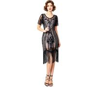 Vestido Casual Femenino con Lentejuelas y Flecos Estilo Flapper años Veinte Elegante para Eventos nocturnos y cóctel fulgurante Deslumbrante borlas en Celebraciones Festivas (Dark Blue, XL)