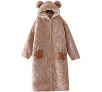 Vestido Casual Hooede Ropa De Dormir Coral Polar Franela Señora Albornoz Bata Ropa De Dormir,rosa Grueso,METRO