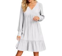 Vestido Casual Ligero y Aireado hasta la Rodilla con Efecto Arrugado Vestidos de Verano para Mujer Sin Mangas con Escote en V Corte Suelto Estilo Línea A | Playa y Uso Diario