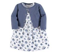 Vestido casual Luvable Friends para ni as y c rdigan azul floral talla 4T EE. UU.