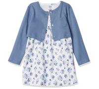 Vestido casual Luvable Friends para ni?as y c?rdigan azul floral talla 5T EE. UU.