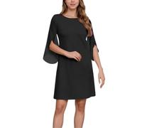 Vestido casual para mujer, elegante, cuello redondo, manga fluida, para fiesta diaria y eventos, cóctel, cómodo, versátil, vestido de noche, Le Noir, L