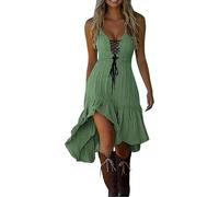 Vestido casual para mujer, vestidos de otoño para mujer, camisola de verano, vestido de playa, vestidos de gasa para baile de graduación para mujer, verde, 3XL