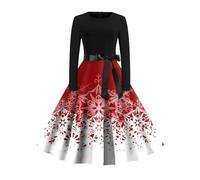 Vestido Chic Noel para mujer, muñeco de nieve, disfraz de Papá Noel, adulto, cuello redondo, disfraz de Navidad, ropa de Navidad, para mujer, disfraz de madre, Navidad, para mujer, retro, noche