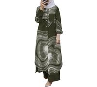 Vestido chino tradicional para mujer, camisa y pantalones abotonados de manga larga, vestido casual Abaya, Vestidos de Dubai Vestidos de Mujer, Ag, L