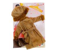 Vestido colección 2023 Abrigo Piel, Percha y Botas Piel para muñeca Sintra, Simona, Mari's, Pepa's o Naia 41 cm. Fabricado en España por Folk Artesanía.