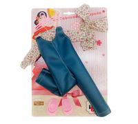 Vestido colección 2023 Mono Cuero con Camisa, Cinta Pelo, Percha y Zapatos para muñeca Sintra, Simona, Mari's, Pepa's o Naia 41 cm. Fabricado en España por Folk Artesanía.