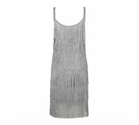 Vestido con borlas Vestido elegante y sexy sin mangas con borlas for mujer, vestido corto de verano for cóctel o fiesta, ropa baile Vestido corto sin mangas con flecos(Grey,M)