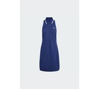 adidas Donna Seasonal Essentials Colorpop Dress with Embroidered Graphic, Dark Blue/White, XXS