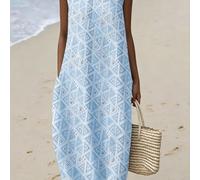 Vestido con estampado geométrico de , estilo francés , impresión 2D, , vestido casual de moda, artículo para vacaciones en y una opción de regalo