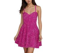 Vestido con lentejuelas para mujer, de gran tamaño, vestido sexy sin mangas, elegante y elegante, cuello en V, estilo retro, color sólido, disco corto, carnaval, vestido para club de noche