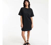 Vestido corto camisero con botones en el hombro. Talla L. Color Negro