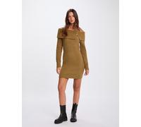 Vestido corto con cuello bardot cámel mujer L