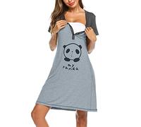 Vestido corto con estampado de maternidad, manga linda, para lactancia, vestido de maternidad, abrigo, invierno, para mujer, gris, XL