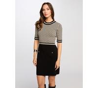 Vestido corto de punto entallado Mujer Talla L. Color Negro