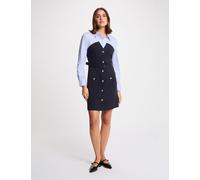 Vestido corto efecto 2 en 1 azul marino mujer 36