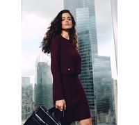 Vestido corto efecto 2 en 1 ciruela mujer S