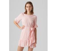 Vestido Corto Envoltura Estampado Flores Manga Corta Mini VMHENNA NUEVO