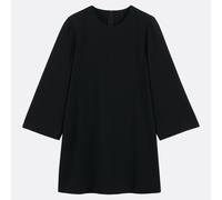 Vestido corto evasé con mangas 3/4. Talla 44. Color Negro