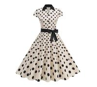 Vestido de año 50 para mujer, estilo vintage Rockabilly vestido estampado años 50 verano pin up año 50 vestido vintage fiesta para mujer, vestido de lunares Audrey Hepburn boda vestido verano mujer