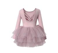 Vestido de Baile de Manga Larga con tutú para niñas, Leotardo Elegante para Clase de Ballet, Recital y actuaciones