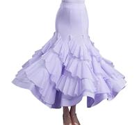 Vestido de Baile de salón, Vestido de vals estándar, Traje de Baile Moderno for Mujer, Falda de práctica de competición, Ropa de Baile Femenina para Representaciones Teatrales(Brown,M)