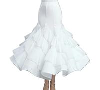 Vestido de Baile de salón, Vestido de vals estándar, Traje de Baile Moderno for Mujer, Falda de práctica de competición, Ropa de Baile Femenina para Representaciones Teatrales(Gray,XL)