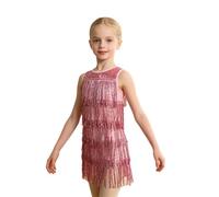 Vestido de Baile de Salsa Niña Vestido Danza Latina Cha Cha Rumba Rosa 2-3 años
