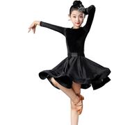 Vestido de Baile Latino de Manga Larga para Niña para Tango Salsa Baile de Salón Competición Fiesta Escenario Actuación Disfraces de Práctica Moderno.
