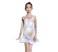 Vestido de Baile Latino para Niñas, Trajes de Baile Latino Divididos, Ropa Latina Elegante, Lírica, para Samba, Tango, Rumba, Cha Cha (120 cm)