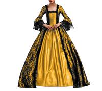 Vestido de baile rococó para mujer, gótico, vestido victoriano, vestido de máscarada, vestido renacentista, vestido de noche, steampunk, estampado químico, largo, disfraz de una línea, vestido de