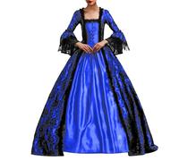 Vestido de baile rococó para mujer, gótico, vestido victoriano, vestido de máscarada, vestido renacentista, vestido de noche, steampunk, estampado químico, largo, disfraz de una línea, vestido de