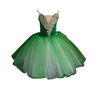 Vestido de Ballet de Rendimiento para Niñas, Falda de Baile con Lentejuelas Y Bordado de Flores, Leotardo de Gimnasia, Ropa de Baile para Baile de Salón, Disfraz de Bailarina para Salón de Baile (130