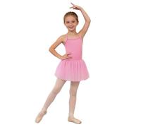 Vestido de ballet para niñas de color liso con tirantes y lentejuelas brillantes de seda de malla, ideal para entrenamiento de danza entre cuatro años, Rosa., 8-9 años