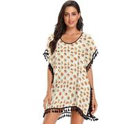 Vestido de baño con textura suave, cortes relajados en salidas casuales, Collage acogedor para el desayuno, M