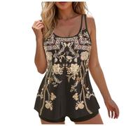 Vestido De Baño Tankini para Mujer Tankini De Mujer con Top Control Abdomen Y Shorts Dos Piezas Conjunto con Control Abdomen Y Efecto Push Up Diferentes Patrones