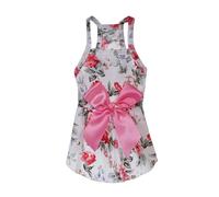 Vestido de cachorro con estampado de nudo, tela sin mangas, camisola para perro, falda de verano para mascotas, vestido de princesa para perro