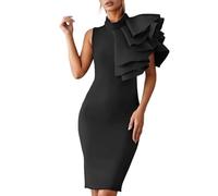 Vestido de cóctel para mujer, sexy, estilo vintage, sin mangas, elegante, elegante, elegante, informal, de color liso, ajustado, cómodo, ajustado, temperamento, versátil, vestido para fiesta, banquete
