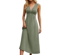 Vestido de cóctel para mujer sin mangas con cuello en V y falda plisada fluida para una elegancia sofisticada en tus noches y ocasiones especiales, GN1., XXL