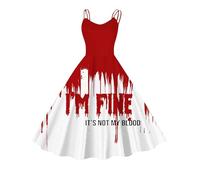 Vestido de cóctel para mujer, vestido de fiesta de cóctel, manga casquillo, estilo retro de los años 50, estilo rockabilly, chic y elegante, 2-Rojo, L